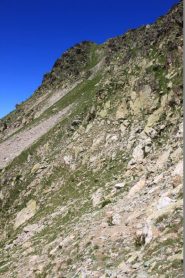Il ripido canalone da salire