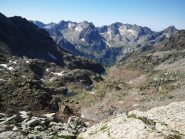 guardando indietro dal Colle, verso i laghi di Valrossa