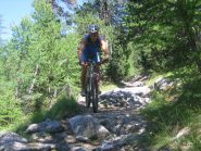 tratto ciclabile in discesa sul pianoro del Colle della Scala 