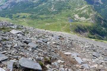 Il pendio finale dall'alto