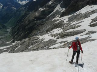 breve tratto facile sul ghiacciaio des Etancon