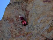 Il diedro strapiombante del quinto tiro