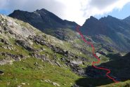 Il Passo di Leseney dal Deffeyes con la via di salita