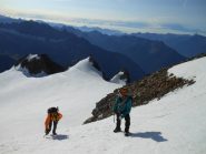 Uscendo sulla calotta sommitale