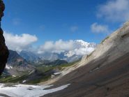 discesa verso Rif.Bonatti e Mte Bianco
