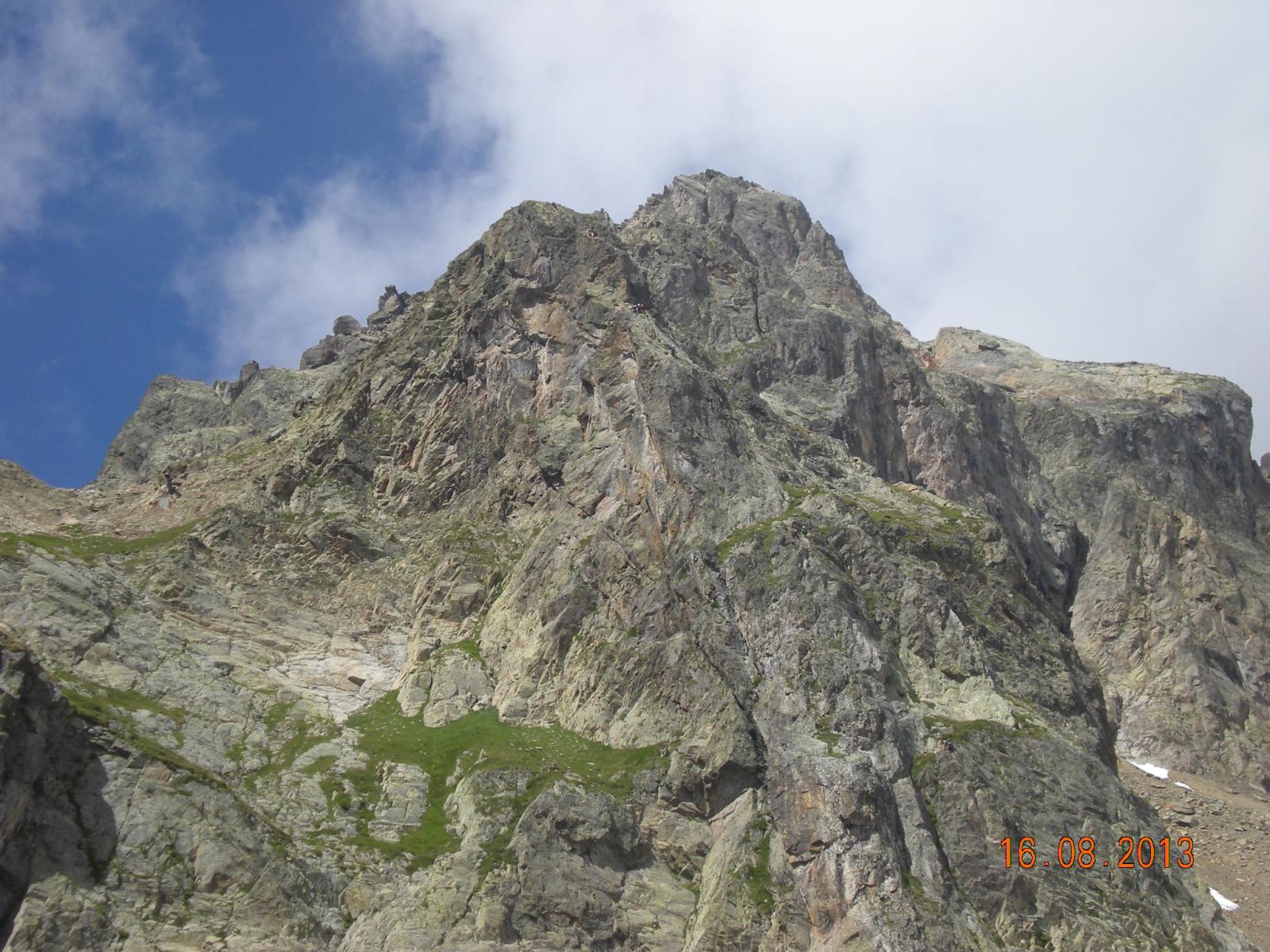 l'Aiguille de la Glière con le vie di arrampicata mani puliti e nez rouge