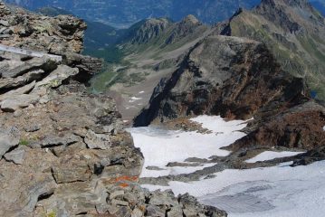 Il Ghiacciaio del Paramont visto dalla  vetta