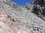 ultimo tratto del canalino sotto il colle