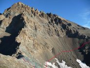 Traccia dal colle al ghiaione