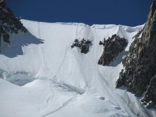 Salita del Colle del Mont Maudit - vista al ritorno