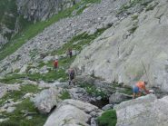 Arrivo alle rocce montonate sotto il Colle d'Arlens