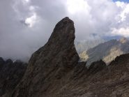 Lo spigolo superiore del Corno Stella visto dall'uscita della via