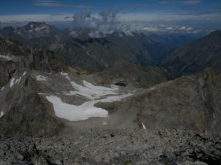 dalla vetta della maledia, vista sul Ghiacciaio della Maledia