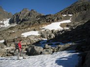 La conca dove ha inizio il lungo traversone verso la Levanna