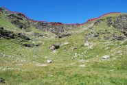 In rosso la via di salita alla Tour Ronde dal Colle Tighet