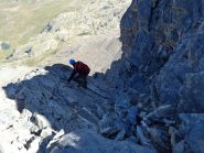 Passaggio critico visto dall'alto mentre aspettavamo l'ascesa di una famigliola francese