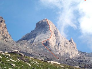 Itinerario di salita dal sentiero di avvicinamento