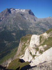 Punto panoramico: veduta del Giusalet e Cima Bard
