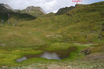 Il laghetto quota 2610 m sulla via per il ritorno