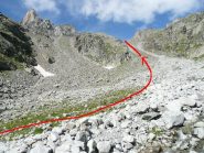 Il vallone che ho risalito dietro la Punta delle Carnere