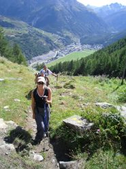 l'arrivo a les Ors,vista su Cogne....