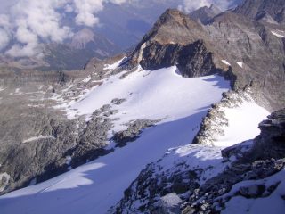 dalla vetta vista sul Ghiacciaio di Bresciana