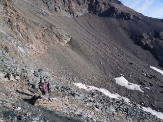discesa dal colle verso il traverso