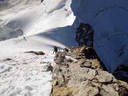 dalla cresta il percorso di avvicinamento