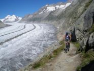 Il ghiacciaio lungo il traverso