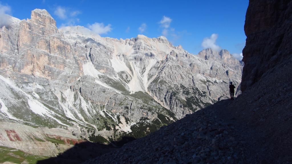colpo d'occhio dalla cengia sulla Val Travenanzes (7-9-2013)