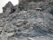 Il primo ostacolo roccioso da risalire per la Sud