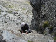 Fausto in discesa nel tratto delicato