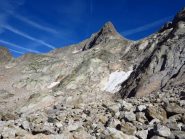 Il percorso e l'elegante cima del Gelas