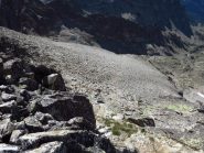 Dalla cima uno sguardo in giù ai pendii del Caire