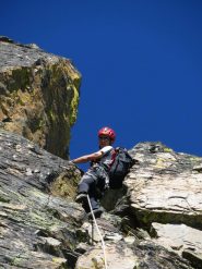 Nicola nel camino d'uscita di L4