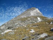 La vetta vista da circa 100 metri sopra il Colle