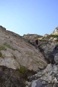 Andrea in discesa nel Piccolo Colluret