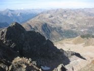 la cresta  di salita vista dalla Cima Orientale