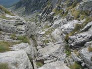 Vista dall'alto del canale di salita