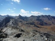 dalla Cima del Caramantran, il sentiero di discesa verso il Colle di St Veran