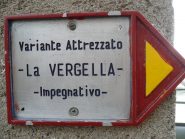 Inizio sentiero Vergella poco sotto alla cappella