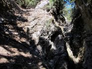 Uno dei punti in cui si lascia il fondo della gola