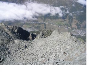 L'uscita del famoso canale nord..dalla vetta..