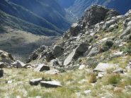Vista dall'alto del canale di salita
