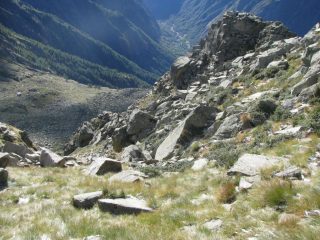 Vista dall'alto del canale di salita