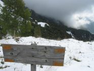 cartello al bivio alto