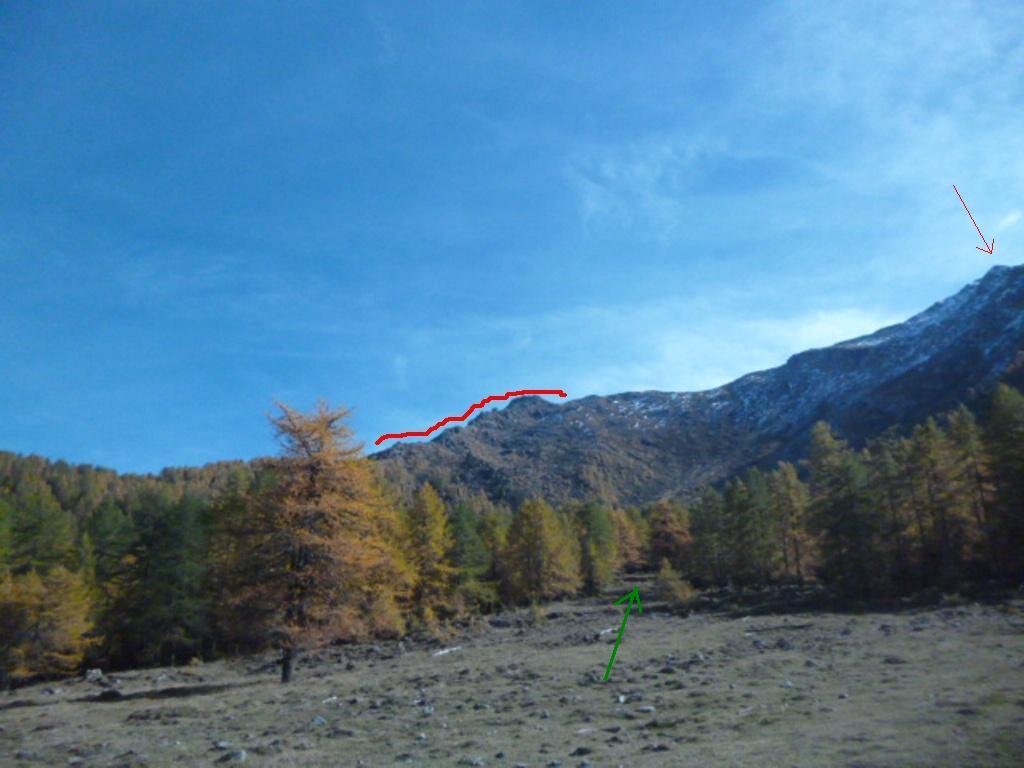 cresta, cima e percorso dal Vallone