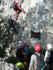 Coda e attacco della via ferrata