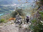 Torretta di pietre che indica la metà del percorso