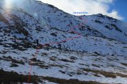 il versante di salita verso il colle di quota 2750 m. (19-10-2013)